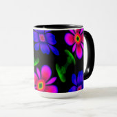 Mooi roze bloemen patroon mok (Voorkant rechts)