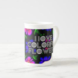 Mooi roze bloemen patroon porselein kop
