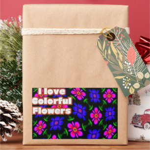 Mooi roze bloemen patroon rechthoekige sticker