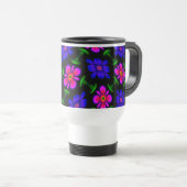 Mooi roze bloemen patroon reisbeker (Voorkant rechts)