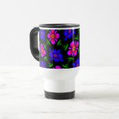 Mooi roze bloemen patroon reisbeker (Voorkant links)