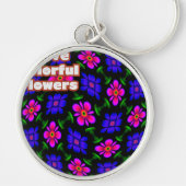 Mooi roze bloemen patroon sleutelhanger (Voorkant)