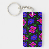 Mooi roze bloemen patroon sleutelhanger (Voorkant)