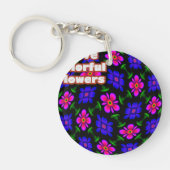 Mooi roze bloemen patroon sleutelhanger (Voorkant)