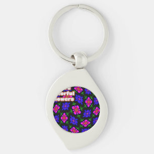 Mooi roze bloemen patroon sleutelhanger