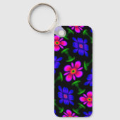Mooi roze bloemen patroon sleutelhanger (Voorkant)