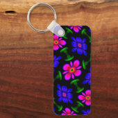 Mooi roze bloemen patroon sleutelhanger (Voorkant)