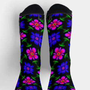 Mooi roze bloemen patroon sokken
