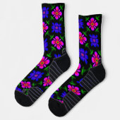 Mooi roze bloemen patroon sokken (Links)