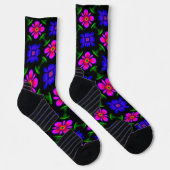 Mooi roze bloemen patroon sokken (Rechts)