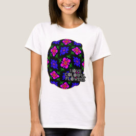 Mooi roze bloemen patroon t-shirt