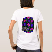 Mooi roze bloemen patroon t-shirt (Achterkant)