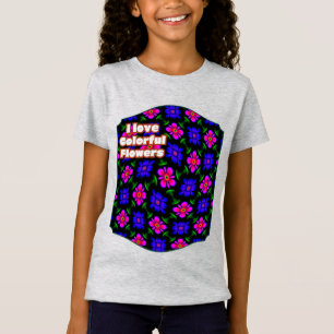Mooi roze bloemen patroon t-shirt