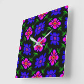 Mooi roze bloemen patroon vierkante klok (Hoek)