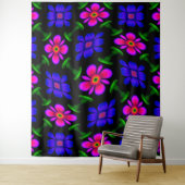 Mooi roze bloemen patroon wandkleed (In situ)