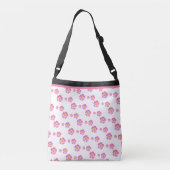 Mooi roze bloemenpatroon crossbody tas (Achterkant)