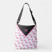 Mooi roze bloemenpatroon crossbody tas (Voorkant)