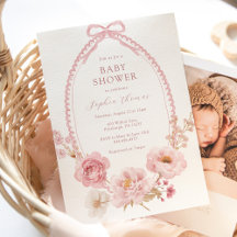 Mooi Roze Bloemige Baby Shower