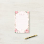Mooi Roze Bloemige Takenlijst Post-it Notities Post-it® Notes (Op bureau)