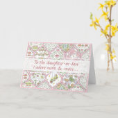 Mooi Roze Bloemstuk Schoondochter Gelukkige Verjaa Kaart (Gele Bloem)