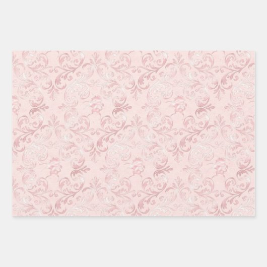 Mooi roze blos parel bruidsdouche inpakpapier vel (Voorkant)