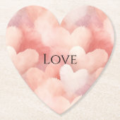 Mooi Roze Blush Harten Liefde Kartonnen Onderzetters (Voorkant)
