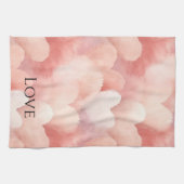 Mooi Roze Blush Harten Liefde Theedoek (Horizontaal)