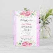 Mooi roze botanisch verjaardagslunch  kaart (Staand voorkant)