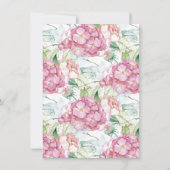 Mooi roze botanisch verjaardagslunch  kaart (Achterkant)