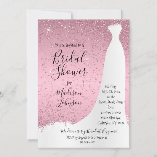 Mooi roze bruidsfeest - kaart (Voorkant)