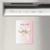Mooi Roze Crème Strik Magneet (Insitu (Vaatwasser))