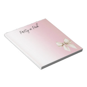 Mooi Roze Crème Strik Notitieblok