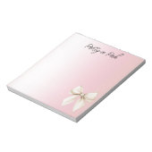 Mooi Roze Crème Strik Notitieblok (Linkerzijde)
