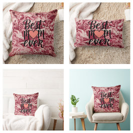 Mooi Roze Elegant Beste Moeder Ooit Bloemmotief Kussen