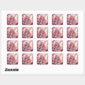 Mooi Roze Elfenfee & Draak Vierkante Sticker (Vel)