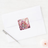 Mooi Roze Elfenfee & Draak Vierkante Sticker (Envelop)