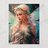 Mooi roze en blauw Fairy Fantasy Art Briefkaart (Voorkant)