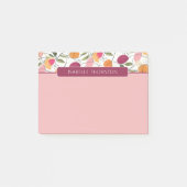 Mooi roze en oranje fruitpatroon naam post-it® notes (Voorkant)