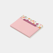 Mooi roze en oranje fruitpatroon naam post-it® notes (Schuin)