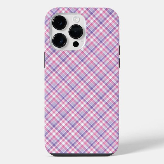 MOOI ROZE EN PAARSE RUIT iPhone HOESJE (Achterkant)