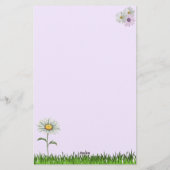Mooi Roze en Wit Daisy Bloemen Briefpapier (Achterkant)