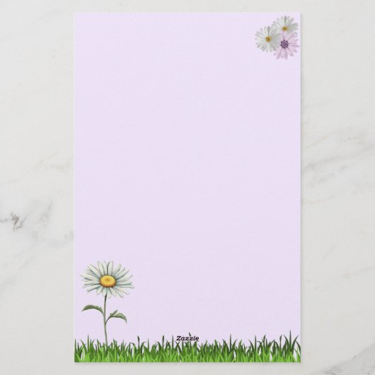 Mooi Roze en Wit Daisy Bloemen Briefpapier (Achterkant)