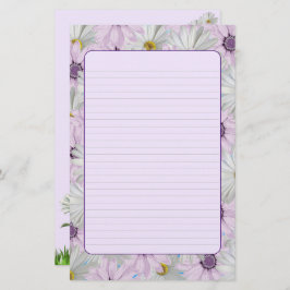 Mooi Roze en Wit Daisy Bloemen Briefpapier