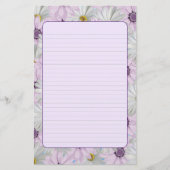 Mooi Roze en Wit Daisy Bloemen Briefpapier (Voorkant)