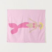 Mooi Roze Fantasie Zeemeermin Wandkleed (Voorkant (horizontaal))