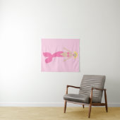 Mooi Roze Fantasie Zeemeermin Wandkleed (In Situ (horizontaal))