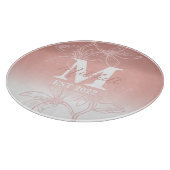 Mooi Roze Floral Monogram gemaakt Snijplank (Hoek)