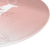 Mooi Roze Floral Monogram gemaakt Snijplank (Hoek)