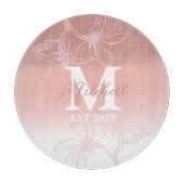 Mooi Roze Floral Monogram gemaakt Snijplank (Voorkant)
