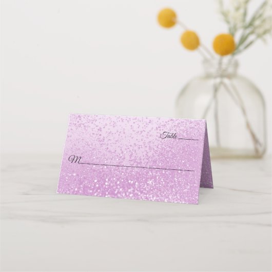 Mooi Roze Glitter Plaatskaartje (Voorkant)